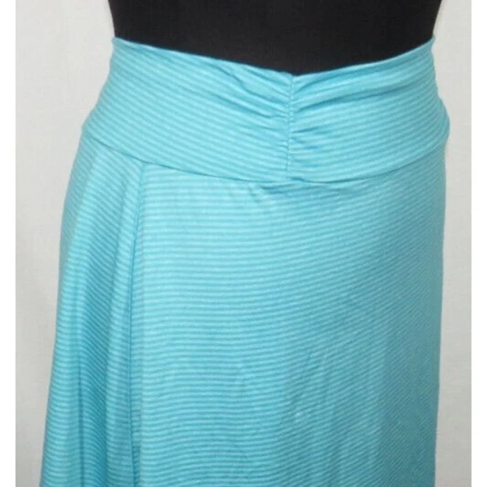 Tranquility By Colorado Clothing Aqua Striped Skirt Size XXL